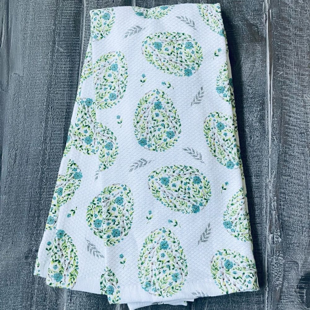 Easter Egg Spring Floral Kitchen Dish Towels Set